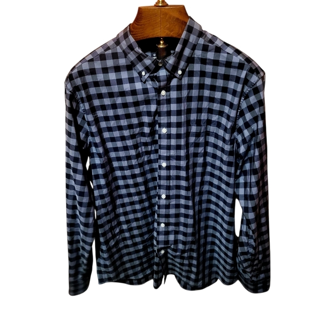 Vineyard Vines On-The-Go Performance Button Up Shirt Mens XL Black Plaid brrr - Picture 1 of 5
